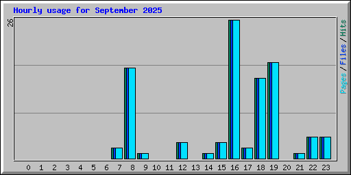 Hourly usage for September 2025